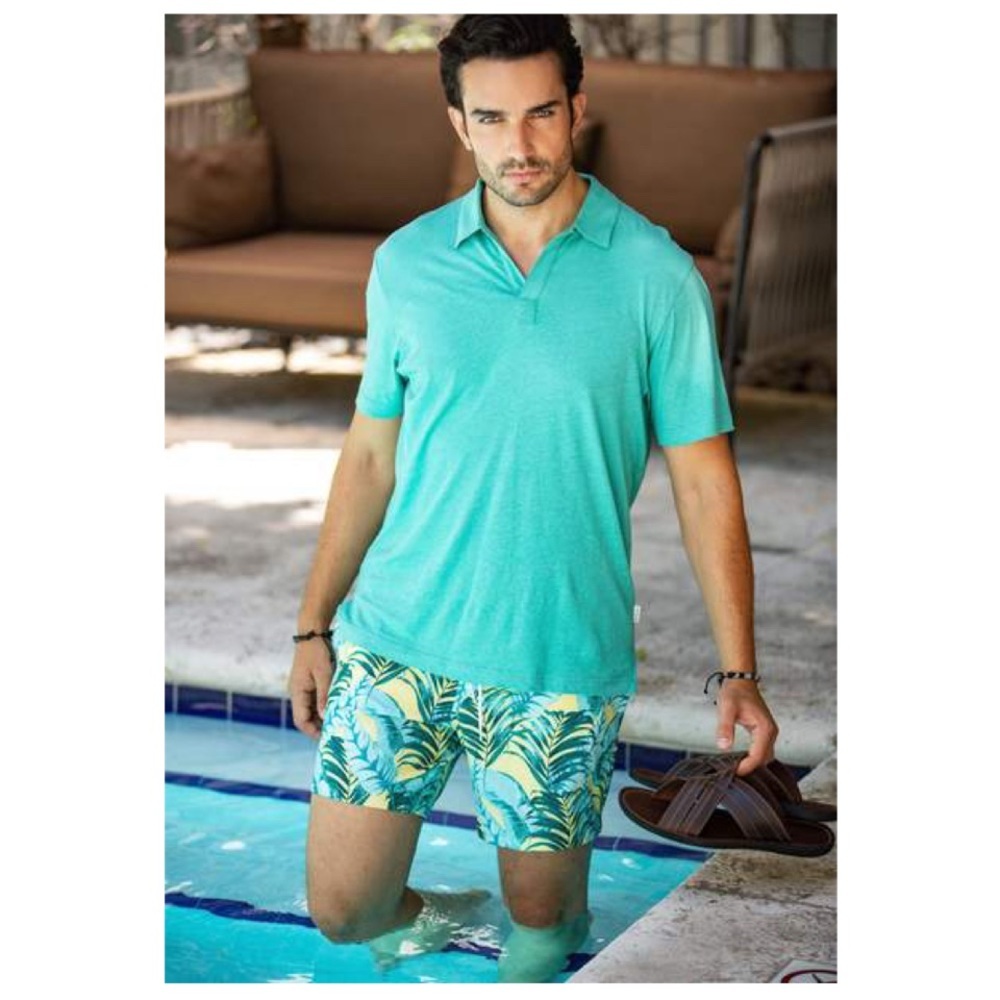TOMMY BAHAMA Green Blue Palm Tree Swim Trunks XL